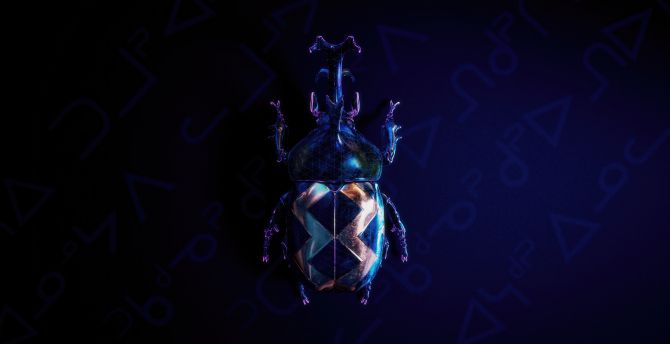 Blue Beetle bug, Alien Tech, movie wallpaper