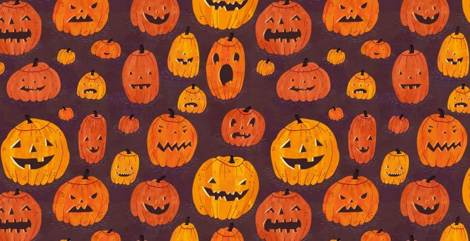 Pumpkin, pattern, halloween wallpaper
