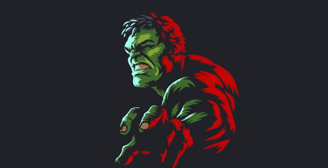 Hulk, minimal art, marvel hero wallpaper