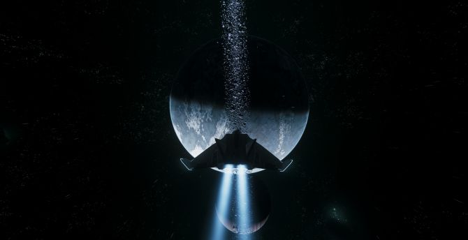 Spacecraft, planet, video game, Star Citizen wallpaper