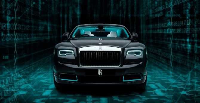 Luxurious, black car, rolls-royce ...