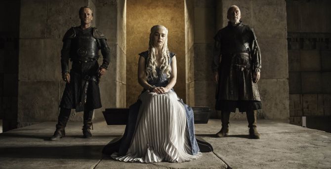 Daenerys Targaryen, Emilia Clarke, tv show, game of thrones wallpaper