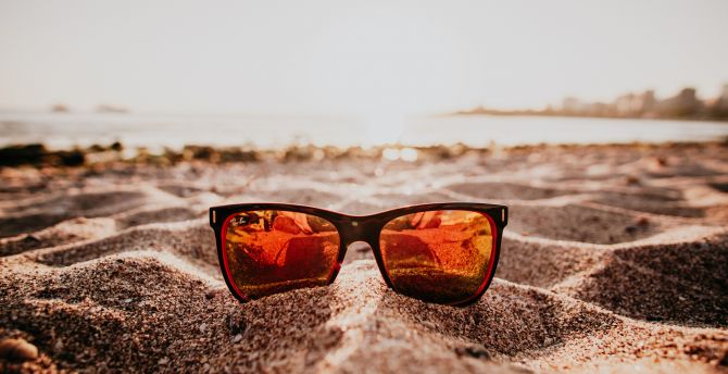 Sunglasses, holiday, close up, summer, sand wallpaper