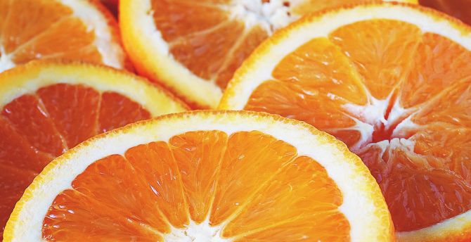 Close up, orange slices, fruits wallpaper