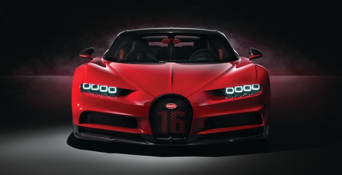 Red car, Bugatti Chiron Sport, luxury, 2018 wallpaper