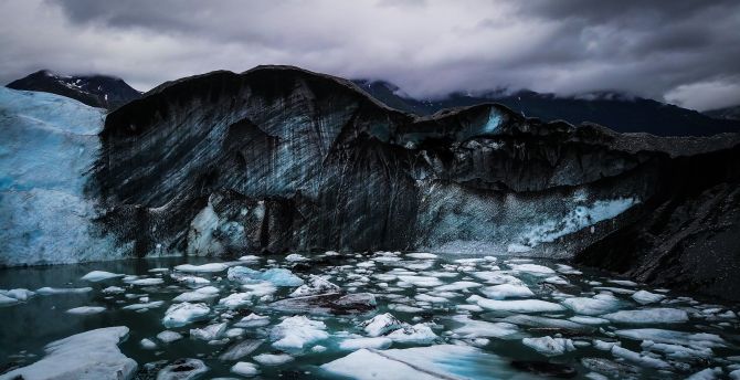 Floating snow, iceberg, glacier, nature wallpaper