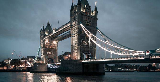 London, Tower Bridge, night, city wallpaper