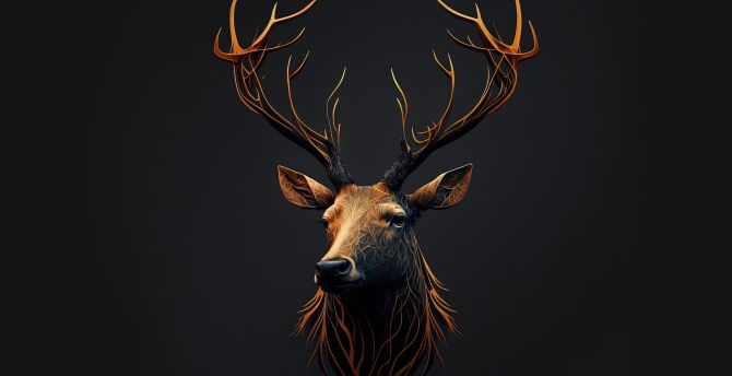 Minimal art, deer, 2022 wallpaper