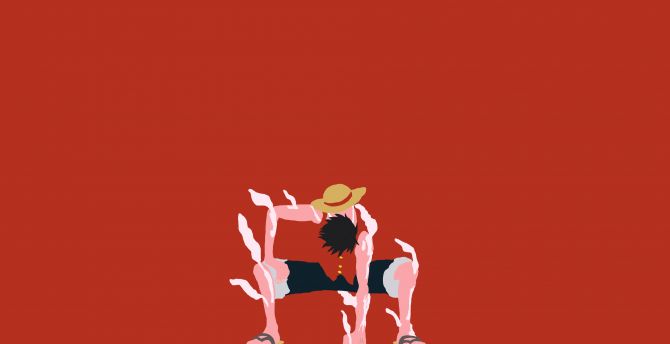 Monkey D. Luffy, One Piece, anime, minimal, anime boy wallpaper