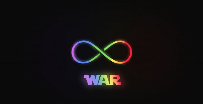 Infinity war, logo, neon, minimal wallpaper
