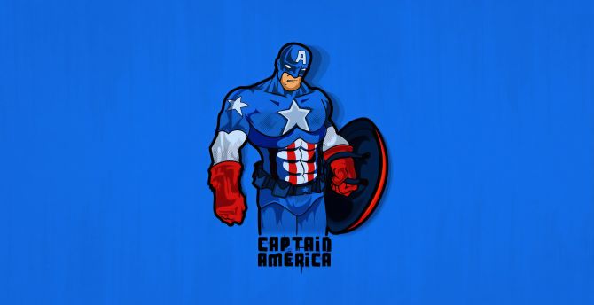 Minimalist, Captain America wallpaper