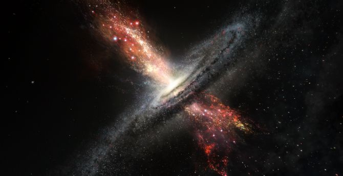 Supermassive black hole, explosion, space, astronomy wallpaper