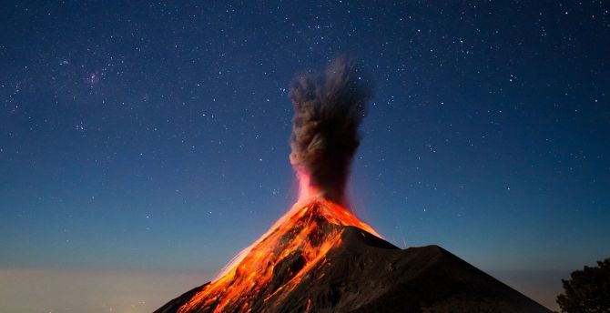 Volcano, eruption, lava, mountain wallpaper