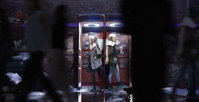 Booth, UMP40 & UMP45, Girls' Frontline, anime girls wallpaper