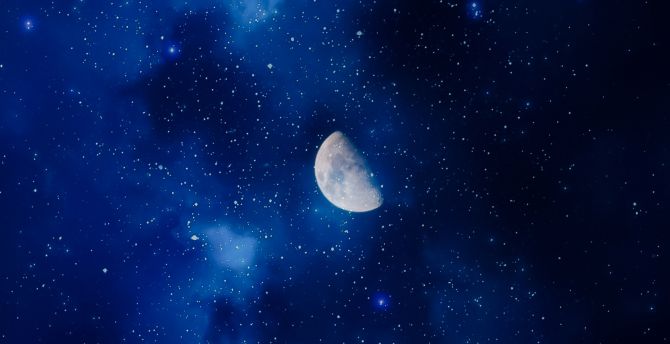 Wallpaper moon, night, stars, clouds, half-moon desktop wallpaper, hd  image, picture, background, d69a03 | wallpapersmug