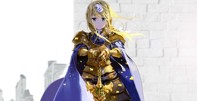 Warrior, anime girl, Sword art Online wallpaper