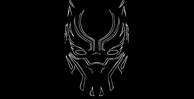 Wallpaper black panther, mask, minimal, art desktop wallpaper, hd image,  picture, background, d6f28b | wallpapersmug