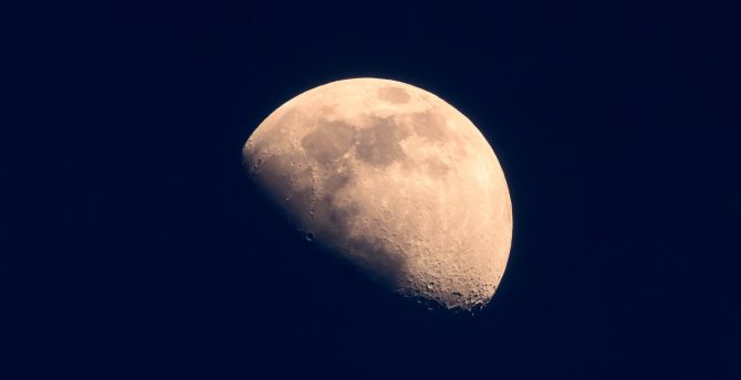 Moon, telescopic view, sky wallpaper