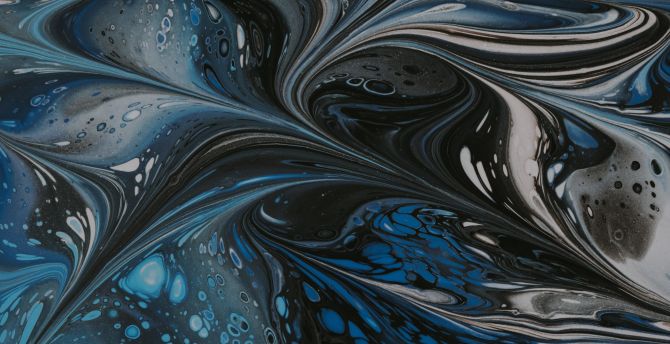 Blue-black liquid color art, abstraction wallpaper