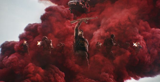 Tom Clancy's Ghost Recon Wildlands, video game, red smoke, soldier wallpaper