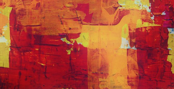 Abstract, red-yellow, canvas, art wallpaper
