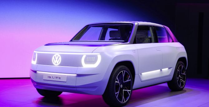 Volkswagen ID. Life, white electric car, 2021 wallpaper