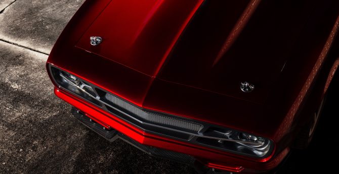 Car, hood, Dodge Challenger, muscle car wallpaper