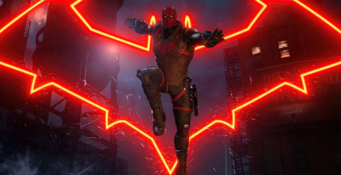 Red Hood, Gotham Knights, video game wallpaper