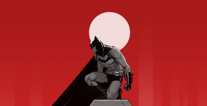 Batman and gotham, minimal, artwork wallpaper