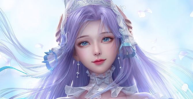 Game character, beautiful queen, anime, blue eyes wallpaper