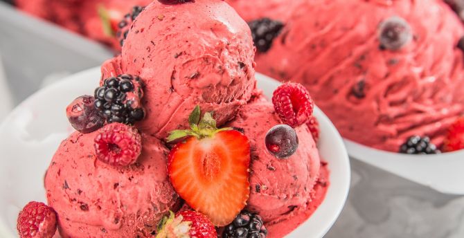 Summer, dessert, fruits, ice cream wallpaper