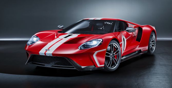 Ford GT '67 Heritage Edition, sports car, red wallpaper