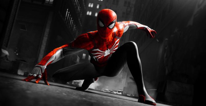 Black and red, suit, Spider-man, video game wallpaper
