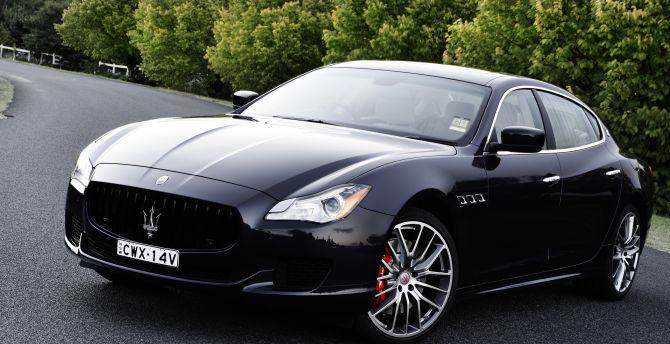 Black, luxury car, Maserati Quattroporte wallpaper