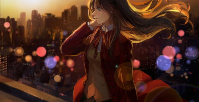 Fate Stay Night Night Out Artwork Rin Tohsaka Wallpaper Hd Image Picture Background Dcd427 Wallpapersmug