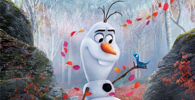 Snowman, Olaf from frozen 2, movie wallpaper
