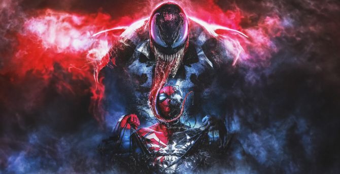 Venom and spiderman, dark wallpaper