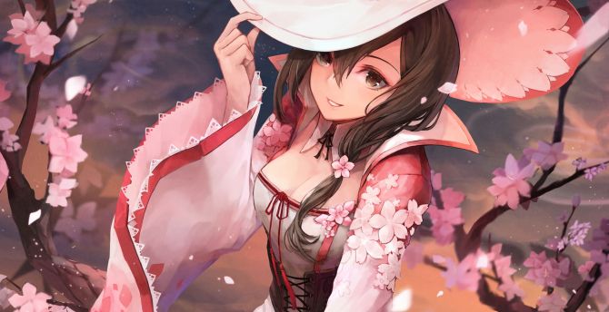 Blossom, anime girl, beautiful, original wallpaper