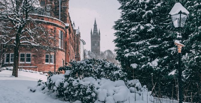 Glasgow, city, winter, buildings wallpaper
