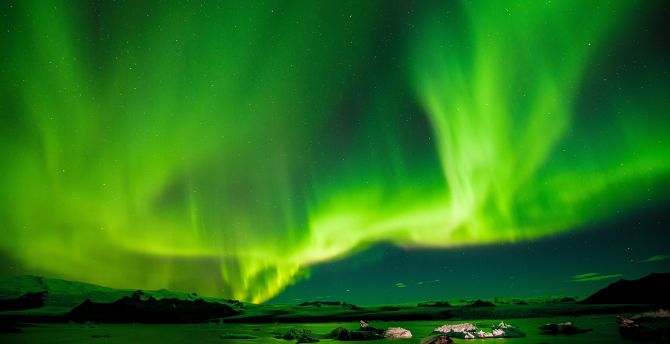Nature, Northern Lights, Aurora Borealis, radiance, green lights, sky wallpaper