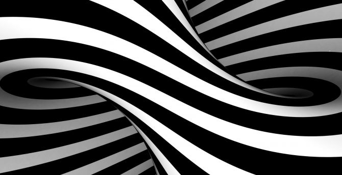 BW, black-white, stripes, Optical Illusion, art wallpaper