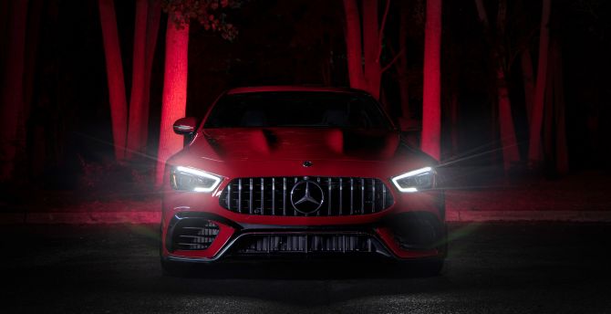 2019 Mercedes-AMG GT 63 S 4MATIC, red, front wallpaper