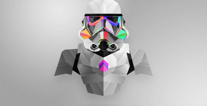 Stormtrooper, abstract, star wars, colorful, minimal, art wallpaper