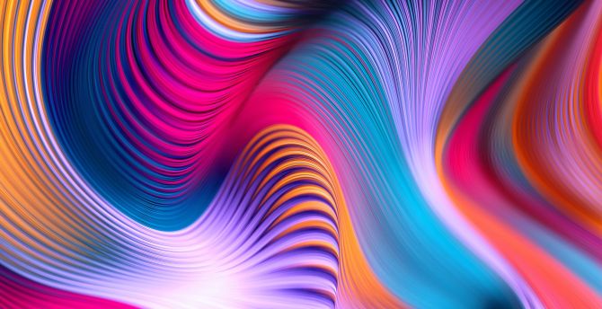 Colorful, abstract, art, waves wallpaper