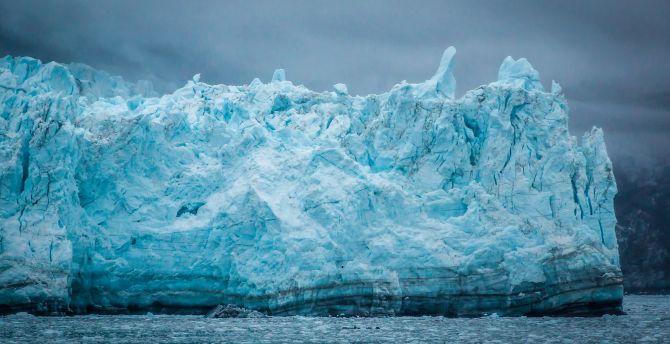 Blue iceberg, glacier, nature wallpaper