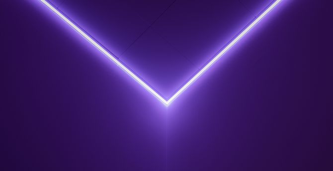 Purple light, glowing lines, edges, minimalist wallpaper
