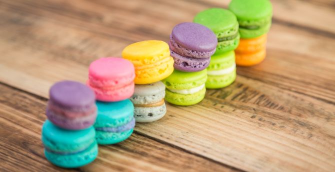 Sweets, colorful, arranged, macarons wallpaper