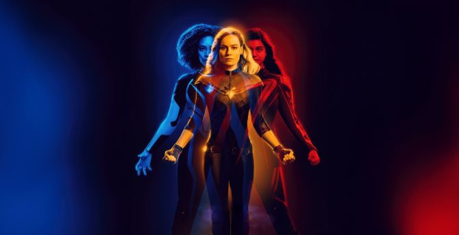 The Marvel's, 3d poster, dark, 2023 wallpaper