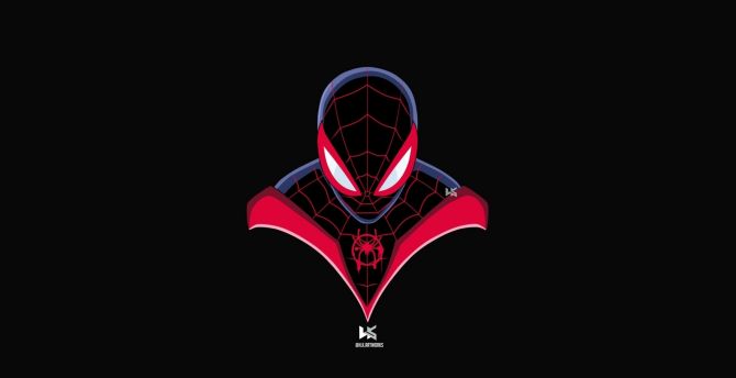 Spider-man, Miles Morales, minimal, art wallpaper