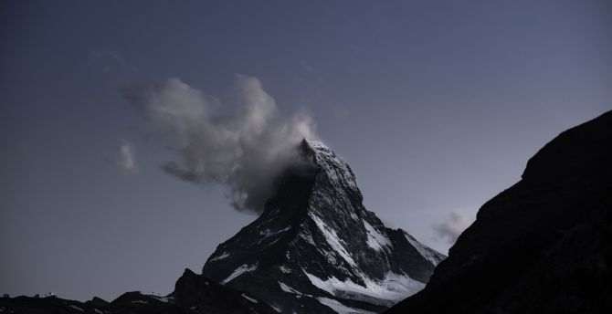 Matterhorn, mountains, sky, clouds wallpaper